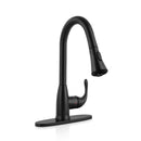 MSI 1-HANDLE PULL-DOWN SPRAYER KITCHEN FAUCET WITH DECKPLATE - 803 MATTE BLACK