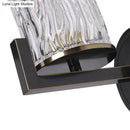 GobekUsa 1-Light Brass Wall Mount for Bedroom with Cylinder Rippled Glass