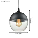 GobekUsa 1 Light Pendant Lighting Retro Industrial Style Glass Pendant Ceiling Lights for Restaurant