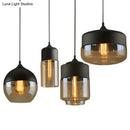 GobekUsa 1 Light Pendant Lighting Retro Industrial Style Glass Pendant Ceiling Lights for Restaurant