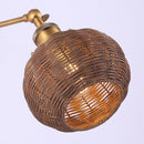 1-Light Traditional Rattan Golden Wall Sconce Light