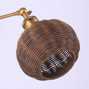 1-Light Traditional Rattan Golden Wall Sconce Light