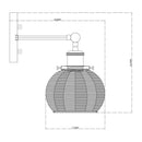 1-Light Traditional Rattan Golden Wall Sconce Light