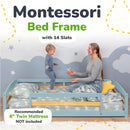 Twin Montessori Floor Bed with Safety Guardrails
