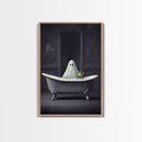 Ghost Bathroom Canvas, Dark Romantic Ghost Standing in Bathroom Creepy,  Ghost in the Bath tub Wall Art Halloween Canvas, Funny Halloween