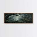 In The Forest - Ready To Hang Panoramic Foggy Pine Forest Canvas Wall Art, Nature Wall Art, Misty Green Forest Print, Modern Home Decor