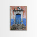 Change3 Mexican Wall Art, Colorful Mexican Door Architecture Painting Framed Canvas Print, Traditional Hacienda Architecture, Ready To Hang