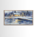Christmas home decor, canvas print, winter landscape art, Christmas tree art, Christmas wall art, framed art, holiday wall art