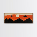 Fun Nursery Decor - Boy's Room Wall Art - Panoramic Flying Saucers or UFOs Art Print - Framed Canvas