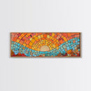 Panoramic Art Print - Sunset Mosaic Canvas Print - Wood Framed Wall Art - Horizontal Abstract Art - Large Wide Wall Art - Above Bed Decor Framed Canvas
