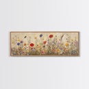 Field of Wildflowers, Spring Floral Decor, Oil Painting Canvas Print, Panoramic Art, Boho Floral Decor, Botanical Wall Art, Field of Flowers