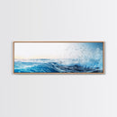 Splash of Waves In The Ocean, Framed Canvas Print, Nautical Seascapes Wall Art