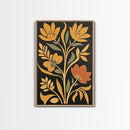 Flower Market Print Framed Canvas Print Mid-Century Modern Botanical Wall Art Boho Modern Farmhouse Living Room Art