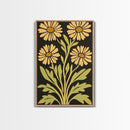 Mid-Century Modern Abstract Flowers, Framed Canvas Print, Style 2
