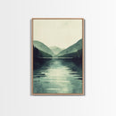 Emerald Green Landscape Painting Print, Wood Framed Canvas Art, Jade Green, Soothing Home Decor, Bed Room Wall Art