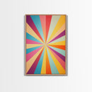 Quill Grey, Saffro Yellow, Rouge and Turquoise Mid Century Modern Wall Art, Star Burst Light Speed Tunnel, Boho Abstract Home Decor