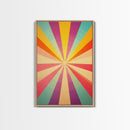 Sea Green, Rouge,Yellow Orange and Sea Green Abstract Art, Framed Canvas Print, Mid-Century Modern Wall Art, Boho Minimalist