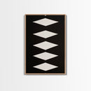 White Diamonds Geometric Aztec Terracota Canvas Print, Modern Farmhouse, Southwestern Art, Arizona Art, Black and White Wall Art
