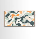 Abstract Camo Pattern Wall Art Framed Canvas Print, Man Cave Decor, Gift For Him, Retro Modern Abstract Art