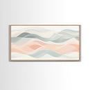 Retro Wall Art MCM Inspired Abstract Art, Mid-Century Modern Art, Retro Geometric Art, Ocean Waves, Modern Abstract Pastel Painting