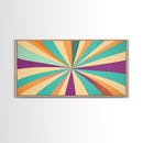 Eclectic Large Original Geometric Mid Century Modern Wall Art Wood Framed Canvas Print, Bright and Colorful Contemporary Art