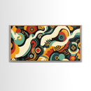 Surrealist Abstract Art, Framed Canvas Print, Kitsch Decor, Boho Style Eclectic Home Decor