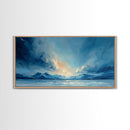 The Arctic - Framed Canvas Print - Wood Framed Wall Art - Landscape Oil Painting - Minimalist Landscape Wall Art