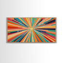 Mid-Century Modern Wall Art - Retro Geometric Wall Art Framed Canvas Print - Modern Abstract Painting Print - Bold and Bright Colors
