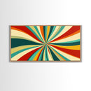 Horizontal Vertical Wall Art Framed Canvas Print, Mid-Century Modern Abstract Spiral Art, Retro Minimalist Pastel Wall Art