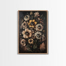Macabre Halloween Decor, Creepy Flowers With Eyes Canvas Print, Dark Academia Wall Art, Surreal Spooky Gothic Decor, Witchy Art
