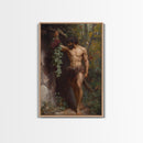Painting of a Male Figure Canvas Print, Gothic Decor, Dark Academia / Macabre Wall Art, Original Satyr Painting