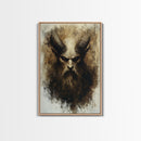 Portrait of a Demon, Framed Canvas Print, Dark Macabre Wall Art