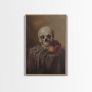 Dark Macabre Wall Art, Framed Canvas Print, Still Life Of a Skull and Roses, Dark Academia Decor, Halloween Art, Halloween Painting, Goth Art