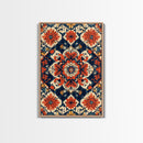 Floral Pattern Wall Art, Mexican Tile Pattern Framed Canvas Print, Chicano Art, Textile Inspired Wall Art, Southwestern Pueblo Style Art