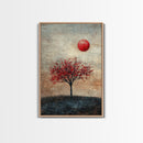 Wabi Sabi Wall Art Framed Canvas Print, Japanese Maple Tree Painting Print, Wabi Sabi Art, Japanese Inspired Wood Block Print Art