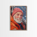 Fisherman Painting Canvas Print, Fisher Decor, Fisherman Wall Art, Oil Painting Of a Fisherman Canvas Print, Alaskan Wall Art