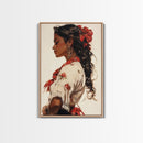 Mexican Art Canvas Print, Romantic Wall Art, Latino Art, Mexicano Wall Art, Tejano Decor, Chicano Painting Wall Art
