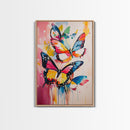 Preppy Butterflies Canvas Print, Dorm Room Decor, Oil Painting of Butterflies, Butterfly Wall Art, Butterfly Painting