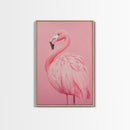 Pink Flamingo Painting Canvas Print, Flamingo Wall Art, Animals home Decor, Preppy Decor, Preppy Dorm Room Art, Preppy Decor, Girl Gift