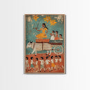 19th Century Folk Art Canvas Print, Rustic Home Decor, Chicano Wall Art, Rustic Farmhouse Painting, Minimalist Decor