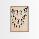 Sketch of Christmas Lights Canvas Print - Framed Canvas - Minimalist Christmas Art - Boho Christmas Art - Rustic Christmas Art