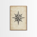 Sketch Of The North Star Canvas Print - Framed Canvas - Minimalist Christmas Art - Boho Christmas Art - Rustic Christmas Art