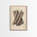 Christmas Cinnamon Sticks Canvas Print - Framed Canvas - Minimalist Christmas Art - Boho Christmas Art - Rustic Christmas Art