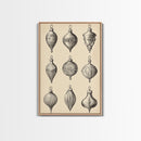 Christmas Ornaments Canvas Print - Framed Canvas - Minimalist Christmas Art - Boho Christmas Art - Rustic Christmas Art
