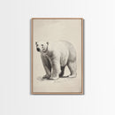 Polar Bear Canvas Print - Framed Canvas - Minimalist Christmas Art - Boho Christmas Art - Rustic Christmas Art