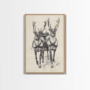 Santa's Sleigh Canvas Print - Framed Canvas - Minimalist Christmas Art - Boho Christmas Art - Rustic Christmas Art
