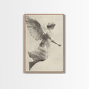 Christmas Angel Canvas Print - Framed Canvas - Minimalist Christmas Art - Boho Christmas Art - Rustic Christmas Art