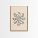 Sketch of a Snowflake Canvas Print - Framed Canvas - Minimalist Christmas Art - Boho Christmas Art - Rustic Christmas Art