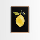Lemon Oil Painting Print, Vintage Still Life of a Lemon, Antique Fruit Art Print, Still Life Wall Art, Lemon Painting, Framed Canvas Print