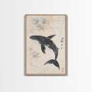 Humpback Whale Canvas Print, Framed Art, Ready To Hang Wall Art, Nautical Wall Art, Ocean Art, Wabi Sabi Art